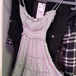 Sage Green Floral Dress 🍃🌼